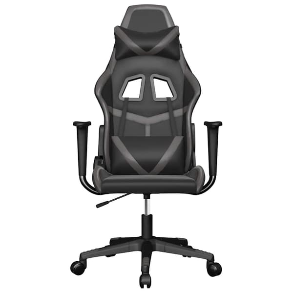 vidaXL massage-gamingstol, sort og grå, kunstlæder