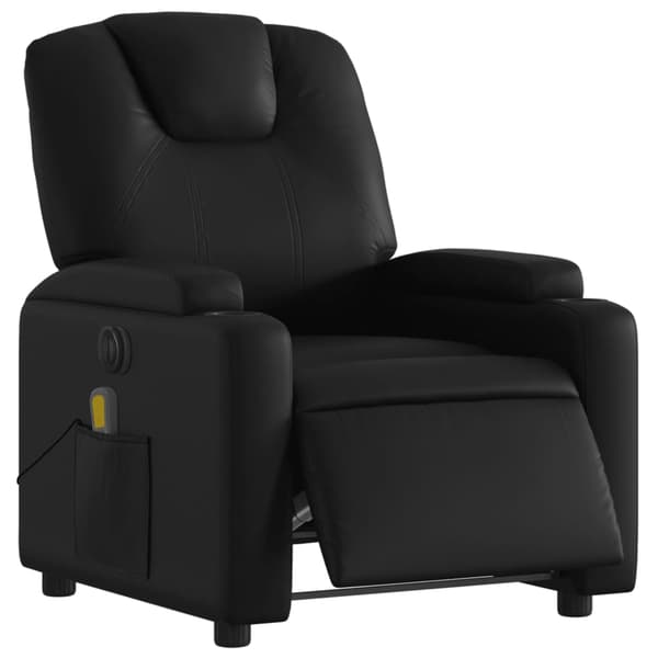 vidaXL elektrisk lænestol med massagefunktion, sort, kunstlæder