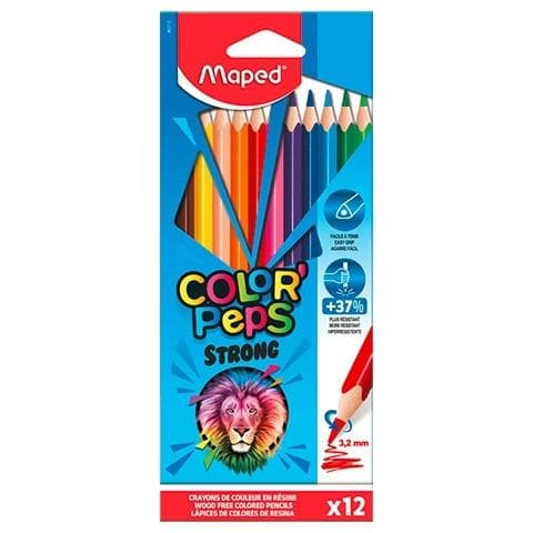 Colorpeps Starka triangulära pennor 12 färger