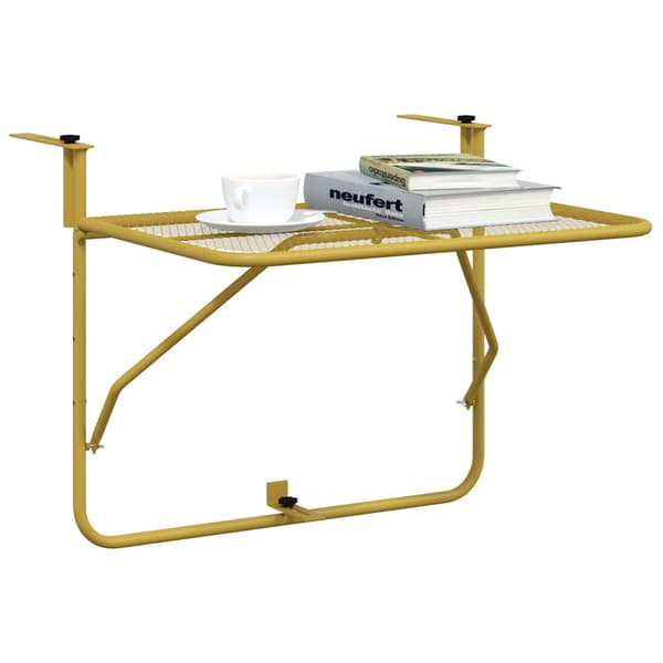 vidaXL balkonbord, guld, 60x40 cm, stål