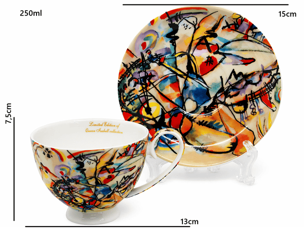 Koppar och fat, set med 2 st. 250 ml porslin Kandinsky som present