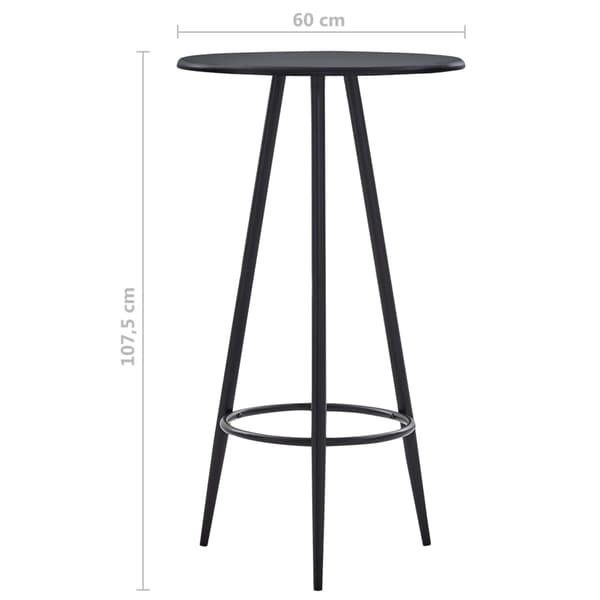 vidaXL barbord sort 60 x 107,5 cm MDF