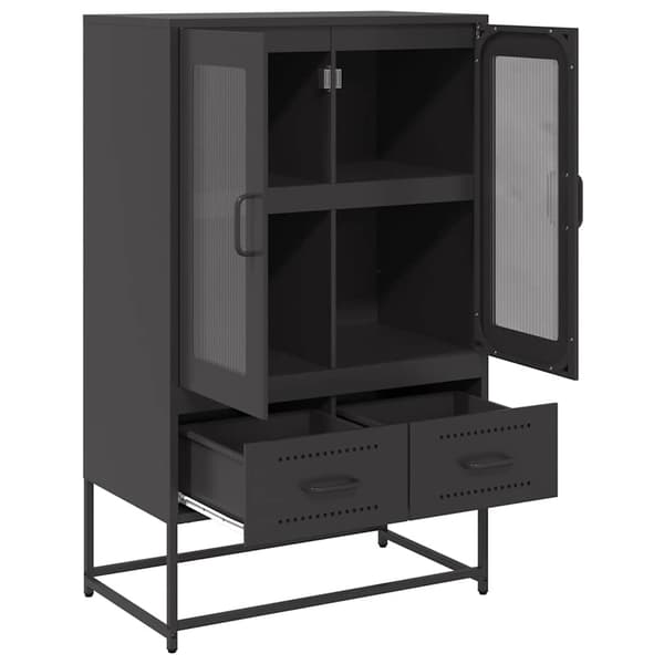 vidaXL skab, sort, 68x39x111,5 cm, stål