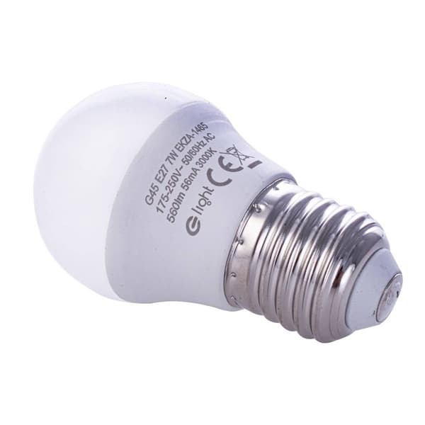 LED-lampa 7W E27 G45 varm 3000K