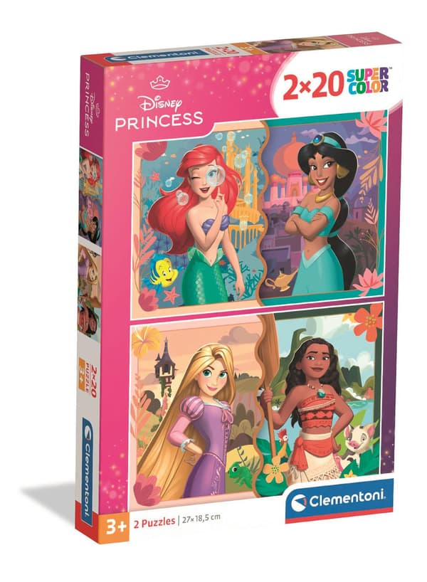 2 x 20-bitars pussel. Superfärgglatt. Prinsessa