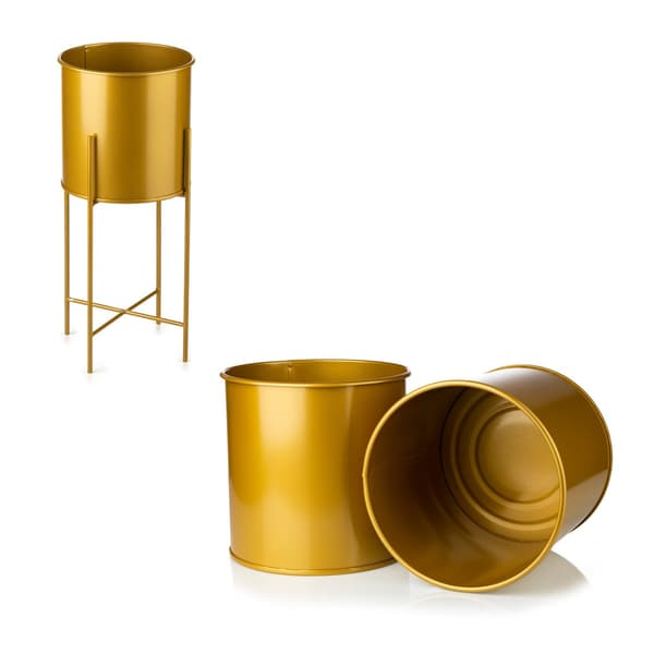 Blomstativ med lock 55 cm guld