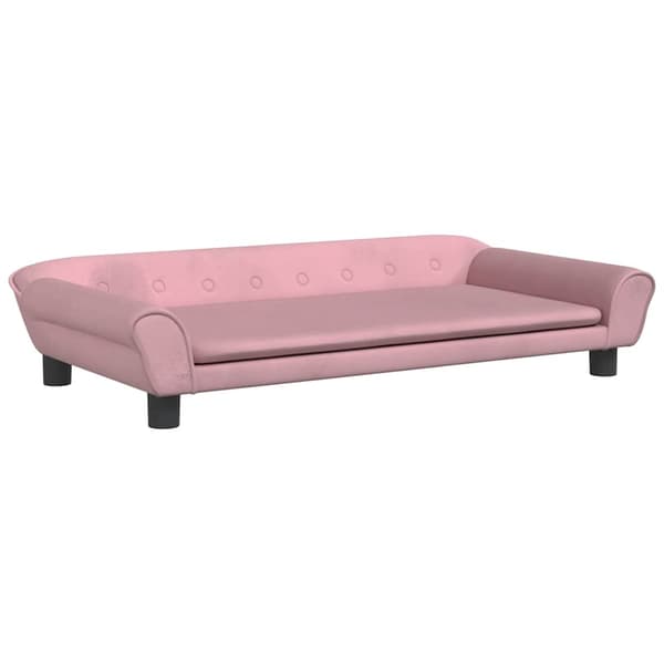 vidaXL Barnsoffa, rosa, 100x50x26 cm, sammet