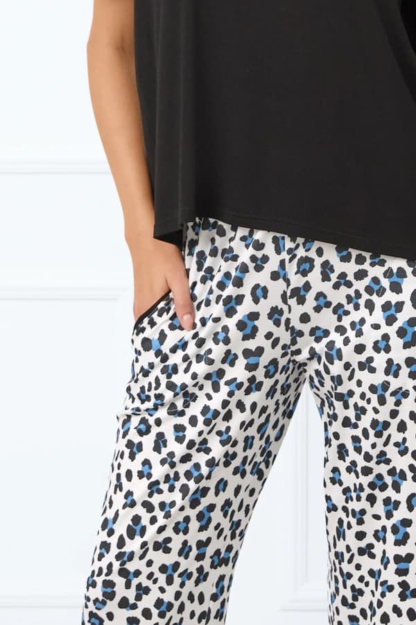 Dampyjamas, kortärmade, långbyxor, Savanna M