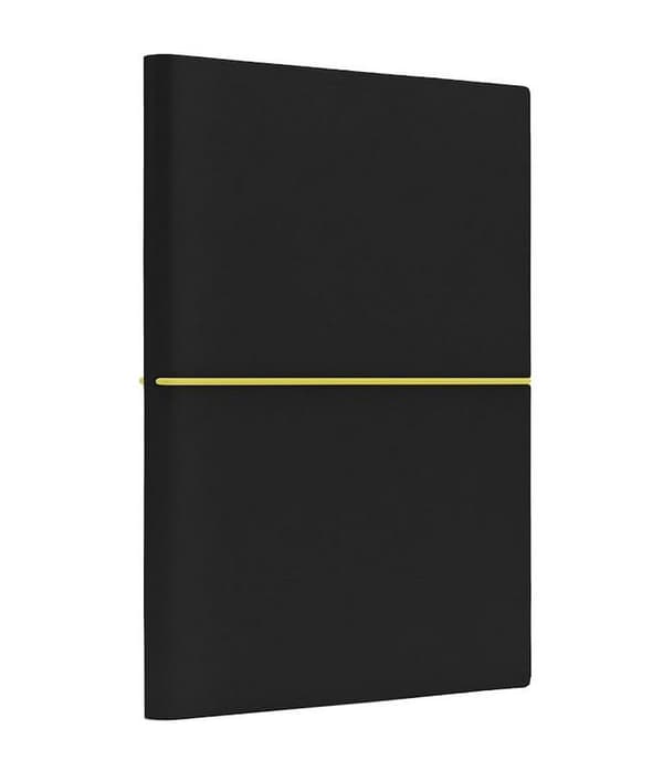 B6 Fun S notesbog sort/citronfarvet