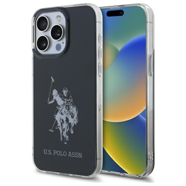 US Polo Shiny Big Logo-cover til iPhone 15 Pro Max, sort