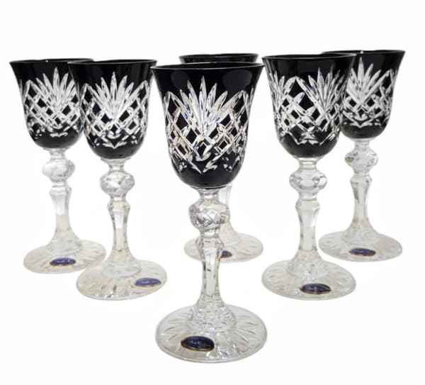 Sorte krystallikørglas 60ml Ananas 6 stk.