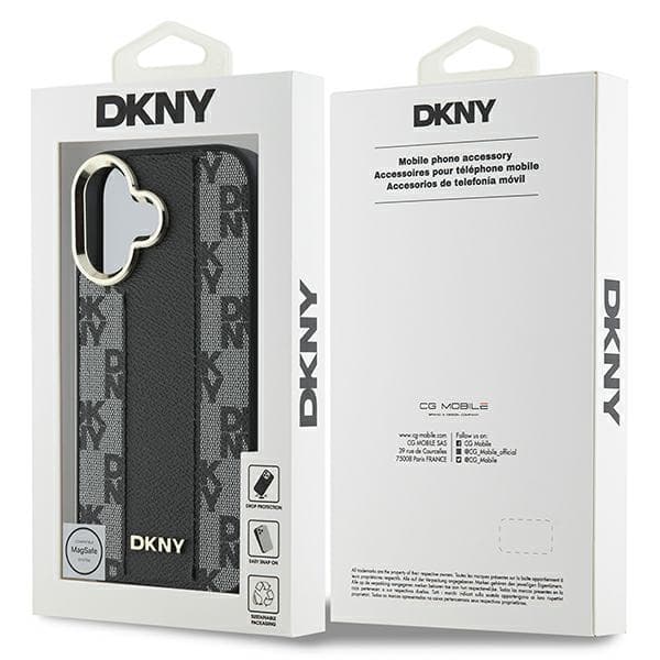 DKNY Magsafe-etui med ternet mønster til iPhone 16, sort