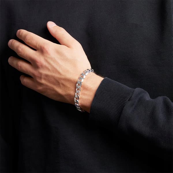 Sølvarmbånd Cuirass 925 Sølv Herre Diamant 6mm + GRATIS
