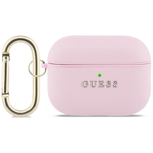 Guess Grained Classic Logo-etui til AirPods Pro 3, lyserødt