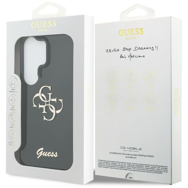 Guess IML Big Metal 4G Script cover til Galaxy S26 Ultra, sort