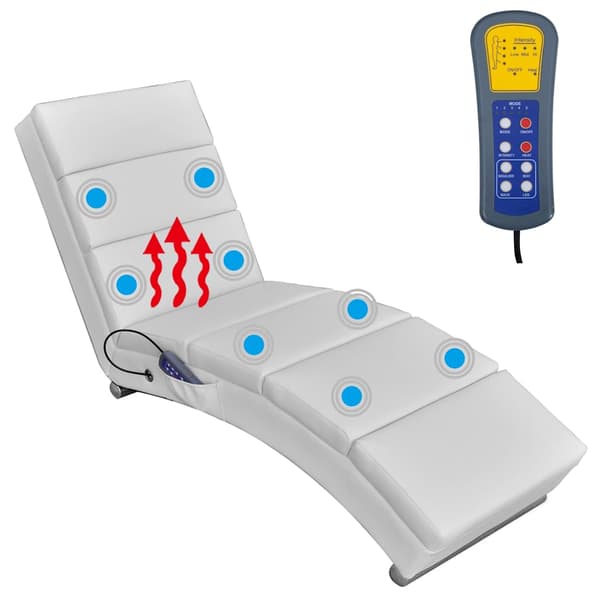vidaXL Massagestol vit konstläder