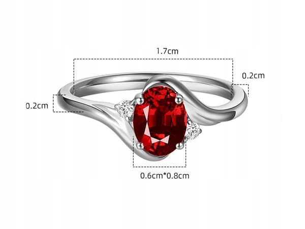 Dameguldring, justerbar, rubinsten, diamantkrystaller