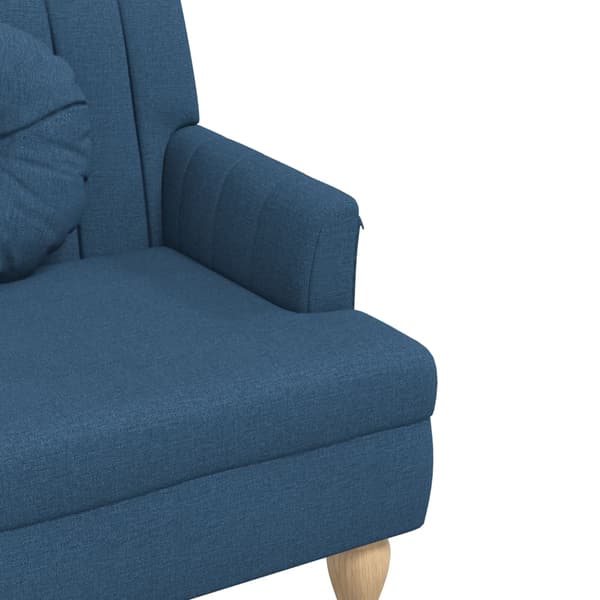 vidaXL Bänk med kuddar blå 113x64,5x75,5 cm tyg