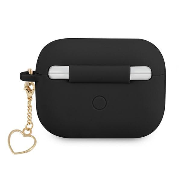 Guess Silicone Charm Heart Collection-etui til AirPods Pro, sort