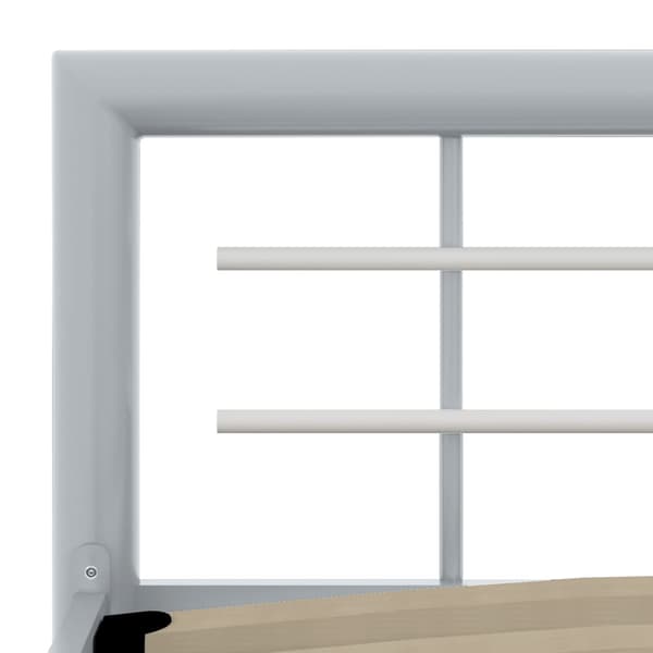vidaXL Sängram vit och grå metall 90 x 200 cm