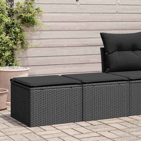 vidaXL 2-delt sofasæt med hynder, sort, polyrattan og akacie