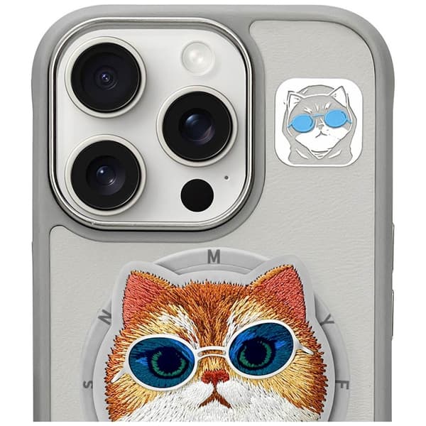 Nimmy Glasses Cool Cat MagSafe-etui til iPhone 16 Pro Max, grå
