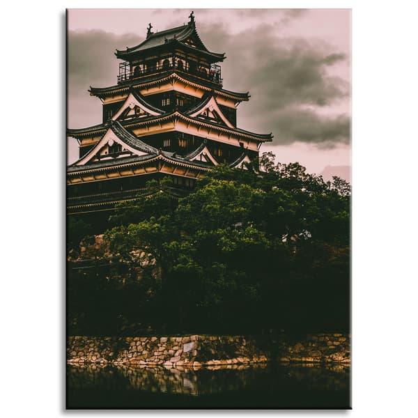 Canvastavla Arkitektur Hiroshima slott 50x70 cm