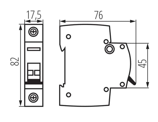 Modulær isolatorafbryder 1P 25A KMI-1/25A til Ideal KANLUX skinne