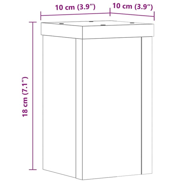 vidaXL urtepotteunderkopper, 2 stk., sorte, 10x10x18 cm