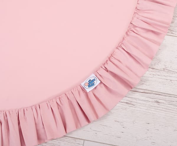 Legemåtte med flæser - støvet pink