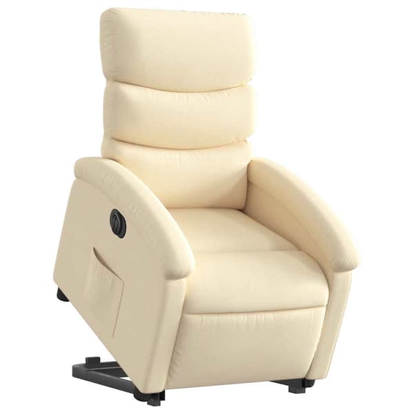 vidaXL Lyftbar massagefåtölj, elektrisk, vilstol, krämfärgad