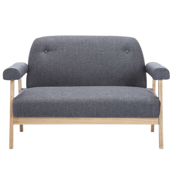 vidaXL 2-sits tygsoffa, mörkgrå