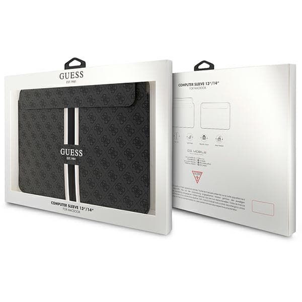 Guess 4G Printed Stripes Laptoptaske/Etui op til 14", Sort