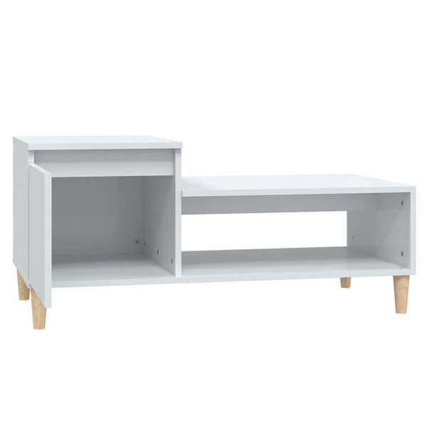vidaXL Soffbord högglansvitt 100x50x45 cm
