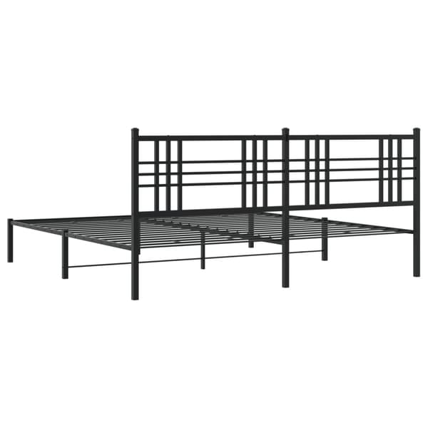 vidaXL metalsengestel med hovedgærde sort 183x213 cm