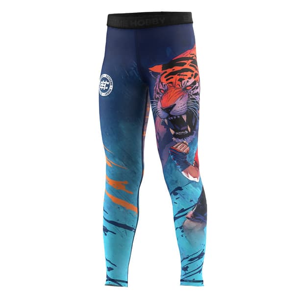 Barnsportleggings TIGER 140 BLÅ