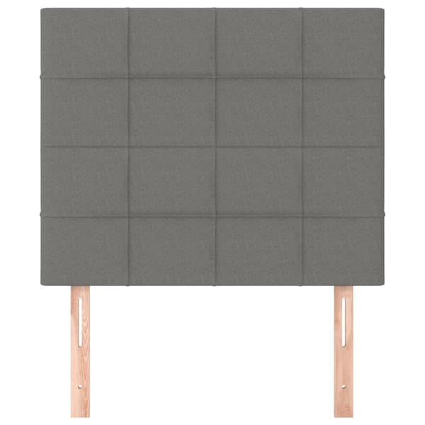 vidaXL Sänggavel, 2 st, mörkgrå, 100x5x78/88 cm, tyg