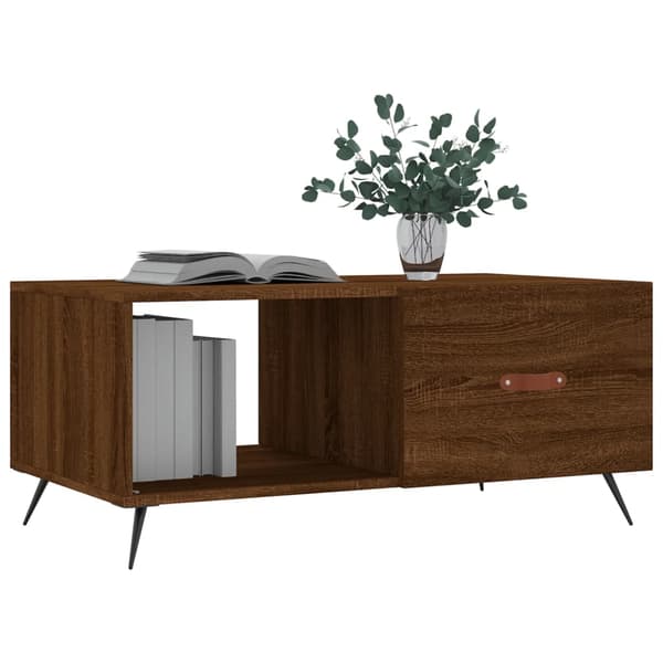 vidaXL sofabord brunt egetræ 90x50x40 cm