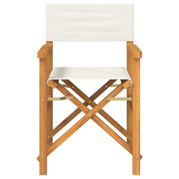 vidaXL Hopfällbar regissörsstol krämfärgad teak