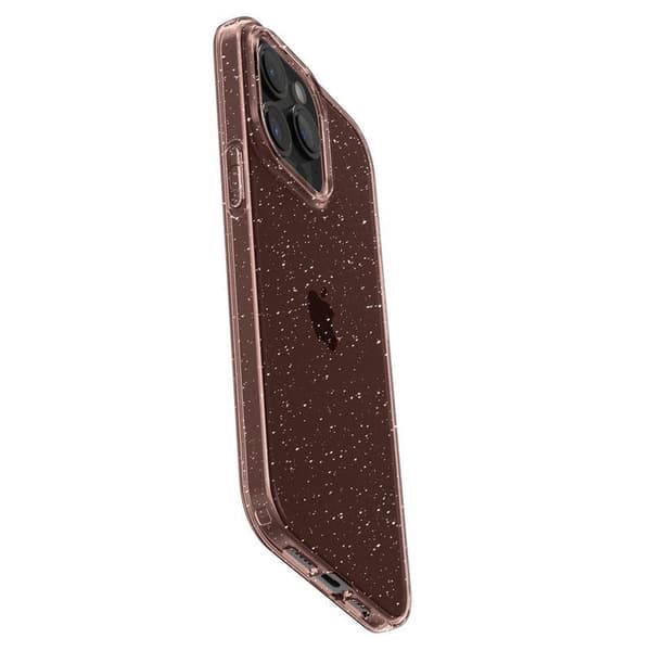 Flydende Krystal Glitter iPhone 15 Pro Max Etui - Lyserød Gennemsigtig