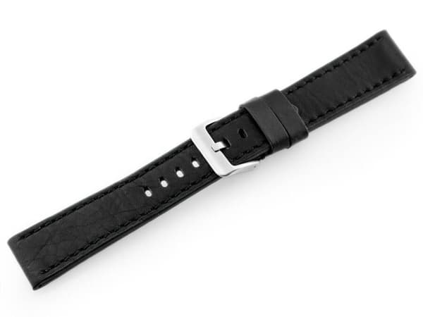 Nahkainen kellonhihna W48 - PREMIUM - musta - 20mm
