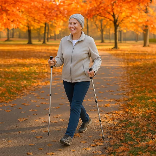 2 STÄNGNINGSSTAVAR FÖR NORDIC WALKING, GRÅ TREKKINGSTAVAR