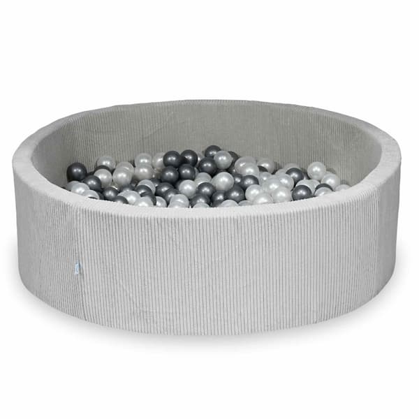 Torr pool 130x40 Corduroy Grå 700 bollar: pärla, silver