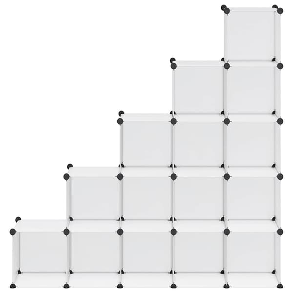vidaXL kubehylde med 15 rum transparent PP