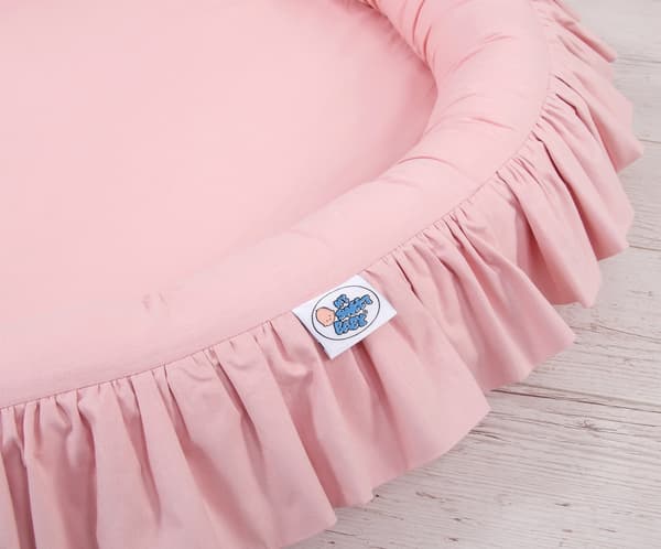 Rede med flæse - støvet pink