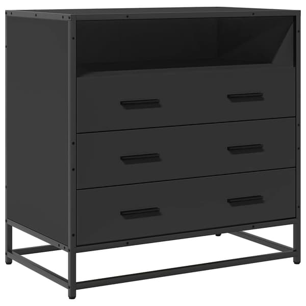 vidaXL kommode, sort, 70x41x70 cm, træbaseret materiale