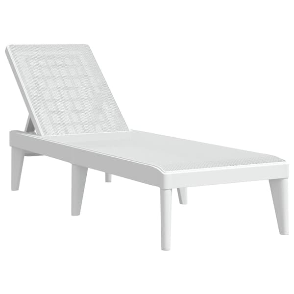 vidaXL Solstol, Vit, 186x60x29 cm, PP