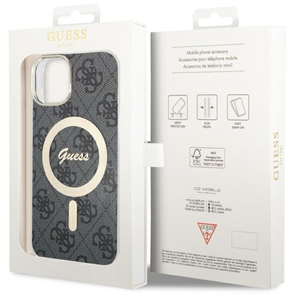 Guess IML 4G MagSafe-etui til iPhone 14, sort