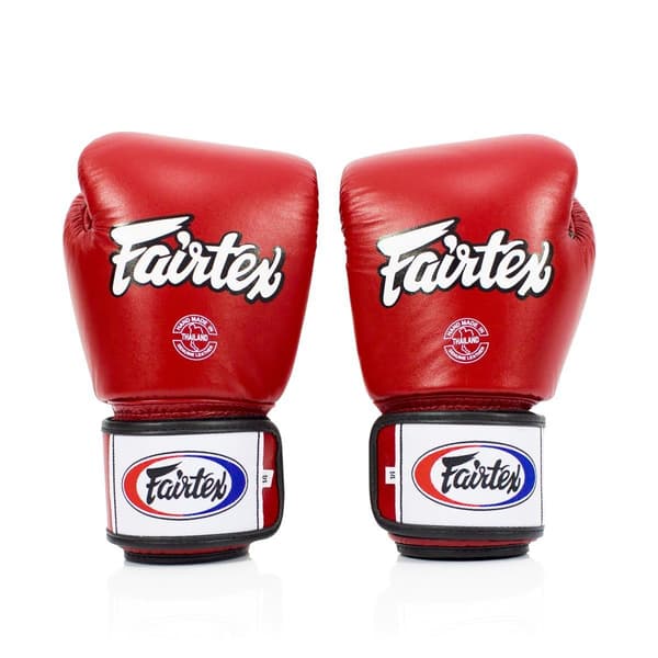 Fairtex Boksehandsker i Ægte Læder BGV1 Åndbare Røde 12oz