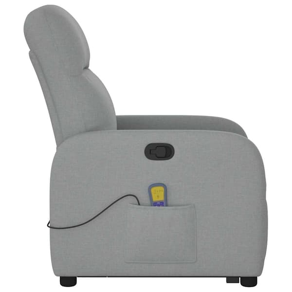 vidaXL Lyftbar massagefåtölj ljusgrå tyg